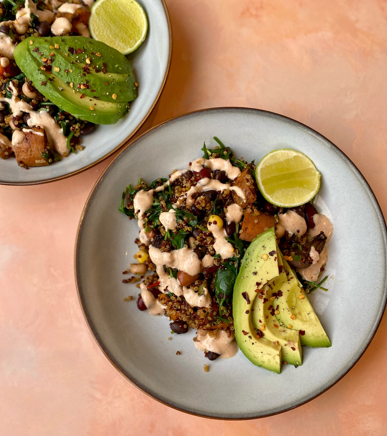 Mexican Quinoa and Bean Salad with Chipotle Dressing