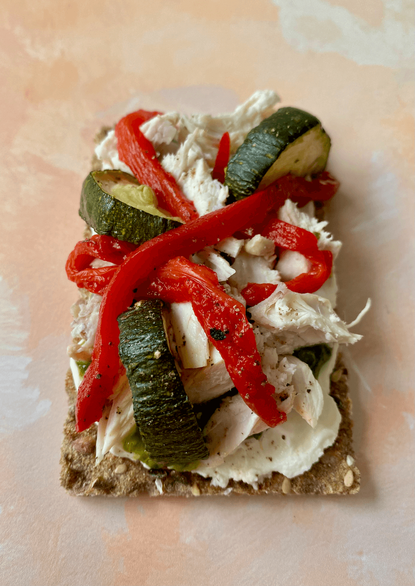 Pesto Chicken & Veggie Ryvitas - A delicious recipe for gestational diabetes