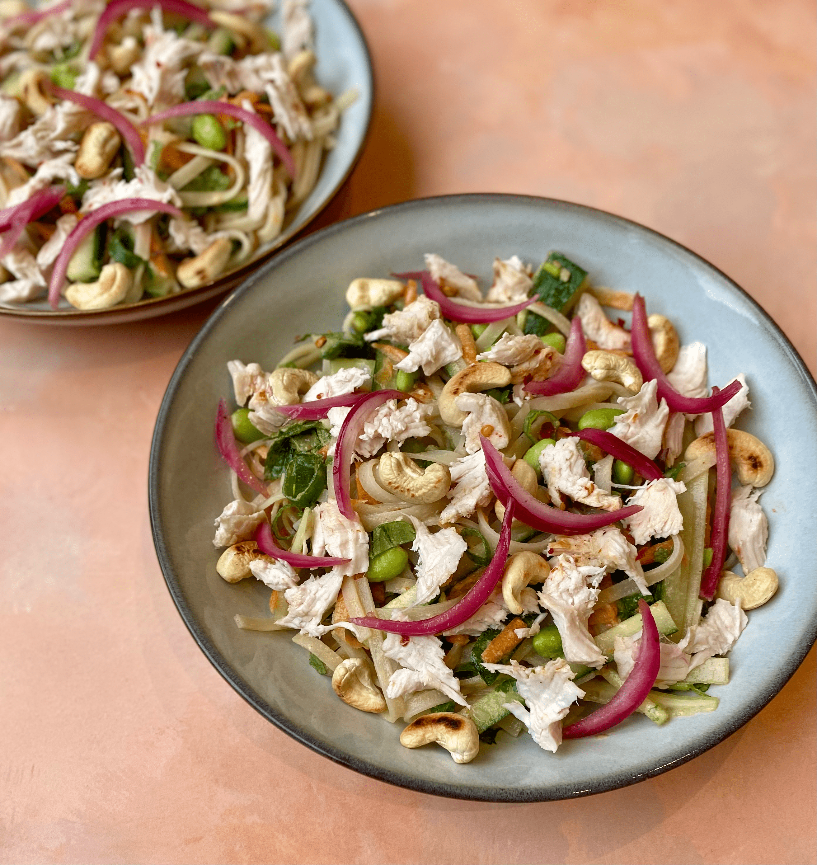 Thai‑Inspired Chicken Noodle Salad - A fresh, flavour‑packed Thai inspired chicken noodle salad, colourful, crunchy, and balanced with protein, healthy fats, and fibre.